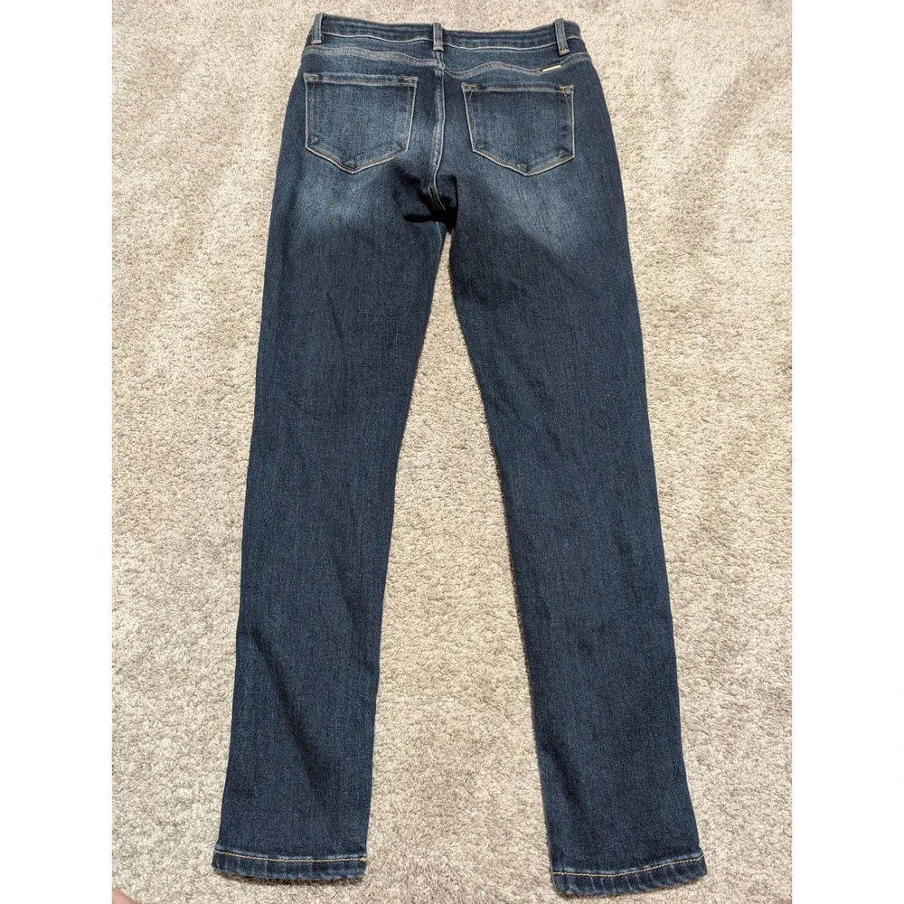 Kancan Signature Womens Jeans‎ Size 28 Dark Wash High Rise Button Fly Ripped